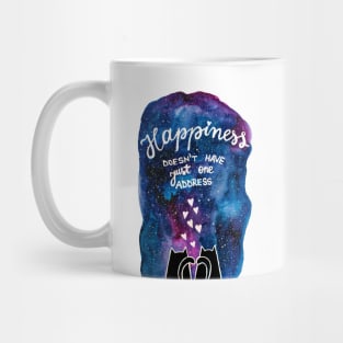 Happiness cats - purple and blue galaxy Mug